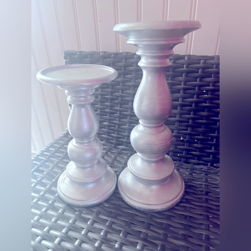 Elegant Silver Candle Holders